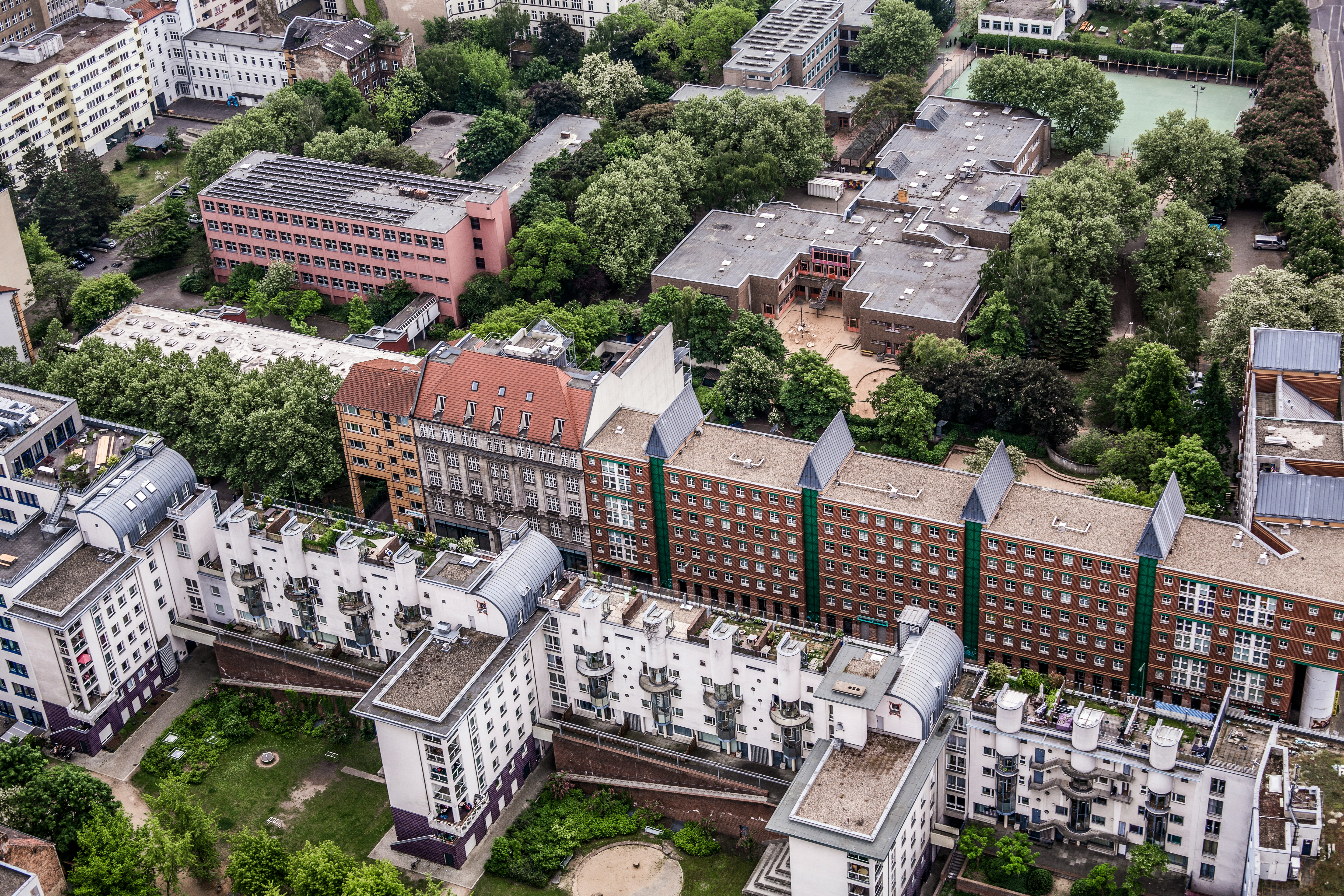 aerial photography of buildings